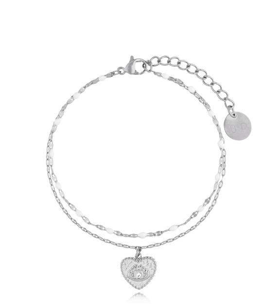 Bransoletka srebrna z sercem My Heart BSY0001