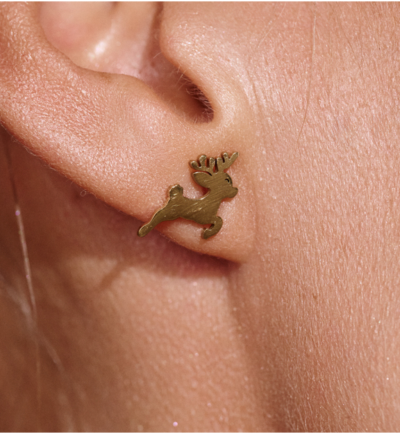 Kolczyki renifery złote KSA2289