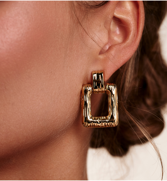 Zestaw biżuterii ze stali szlachetnej w złotym odcieniu ZN0198