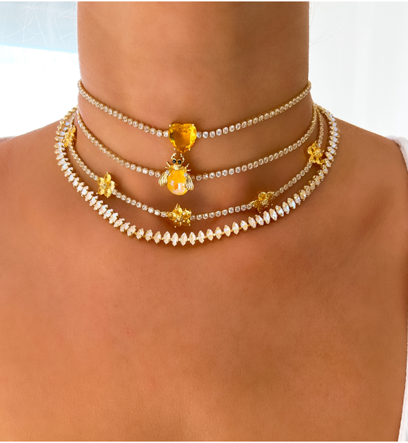 Naszyjnik z żółtym owadem Glamour Midnight NMI0193