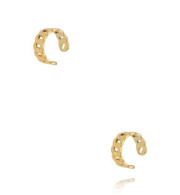 Nausznice złote z plecionymi motywami KSY0585