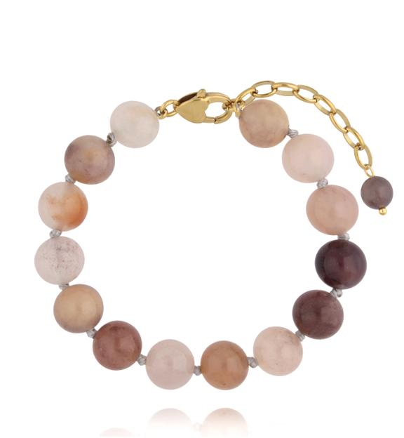 Bransoletka z awenturynami w odcieniu pudrowego latte BPA0675