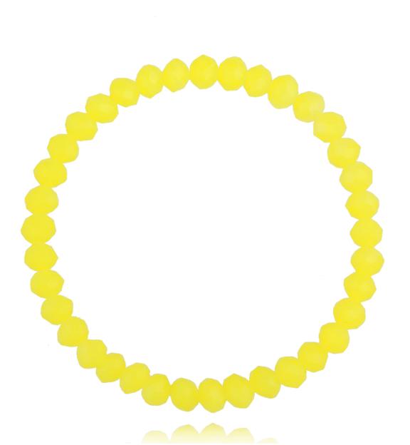 Bransoletka z żółtymi neonowymi kryształkami Luminous Crystal 6 mm BCY0258