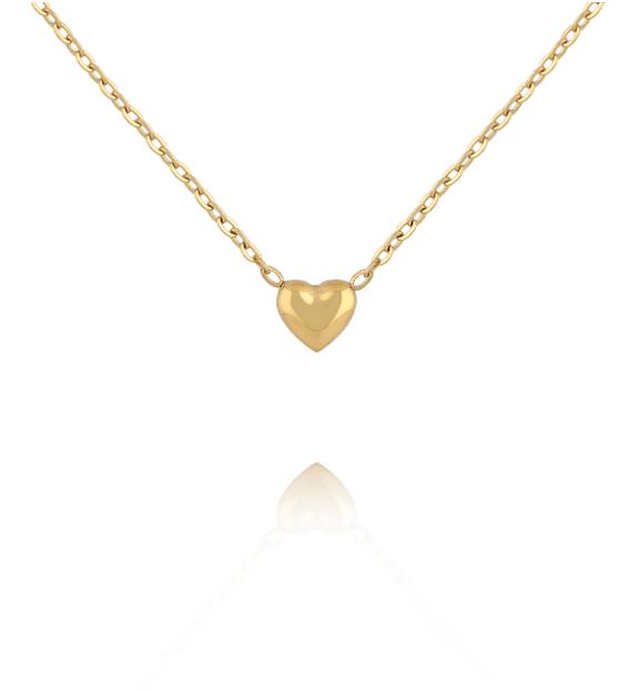 Naszyjnik ze stali szlachetnej z sercem złoty NSY0945