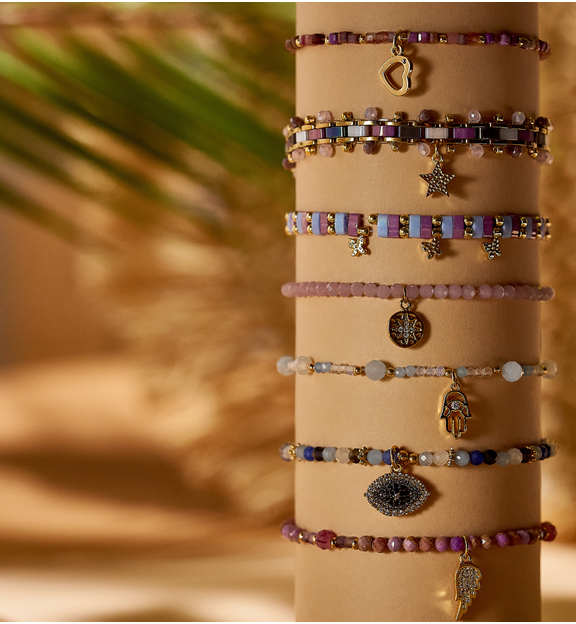 Bransoletka fioletowa z motylkami Marigold BBI0022