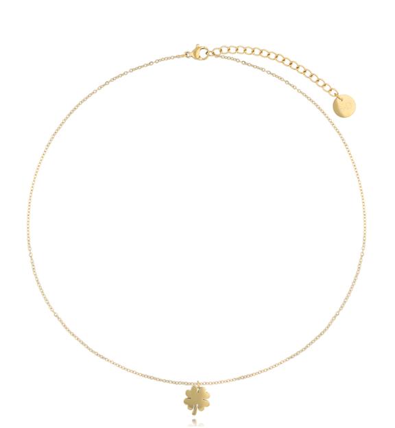 Naszyjnik złoty z koniczynką Lucky Clover NSA1091