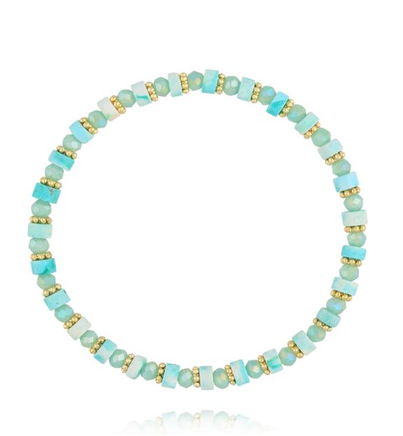 Bransoletka z turkusu i szklanych koralików BTW3620