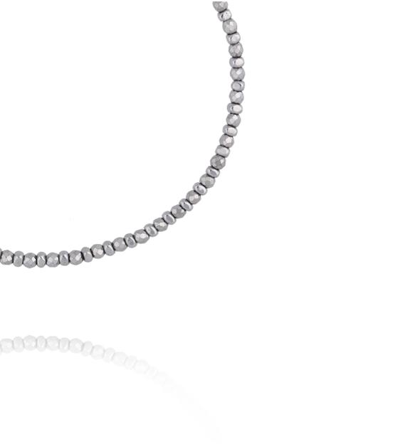 Bransoletka z hematytami srebrna BTW3637