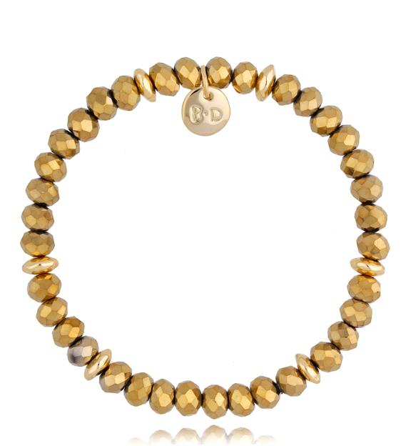 Bransoletka ze złotymi kryształkami Clear Sky BPA0344