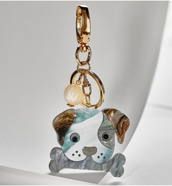 Brelok z pieskiem z kością Jack BREZA0008