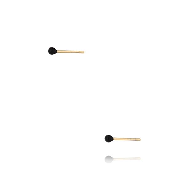 Kolczyki złote kulki z czarną emalią 2 mm Enamel Balls KSA0774