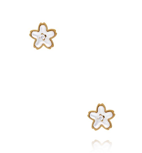 Kolczyki kwiatuszki z masą perłową KSY0703