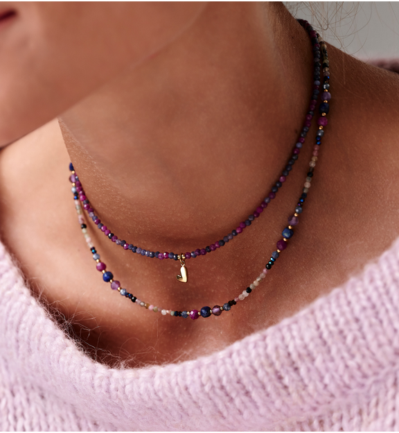 Zestaw dwóch naszyjników z drobnych kamieni naturalnych ZN0178