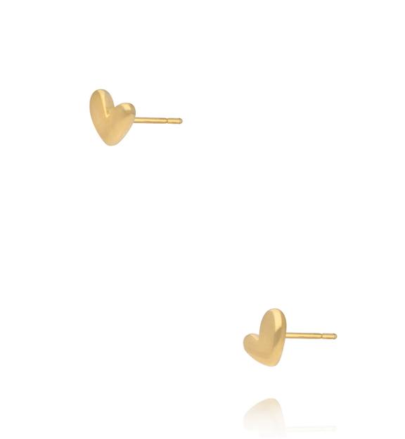 Kolczyki wkrętki w kształcie serca złote KSY0618