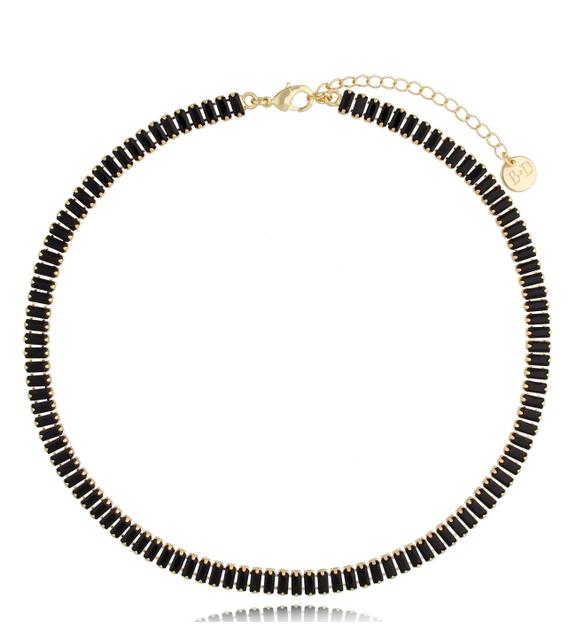 Naszyjnik tenisowy z czarnymi kryształkami Mariah 34 cm NS0110