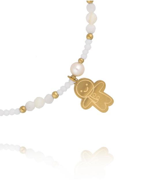 Bransoletka biała z ciasteczkiem All I Want BTW2443