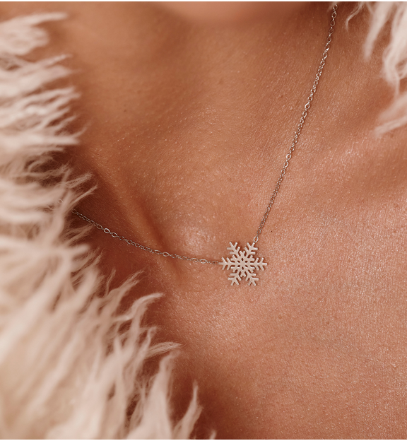 Naszyjnik ze śnieżynką srebrny NSY0713