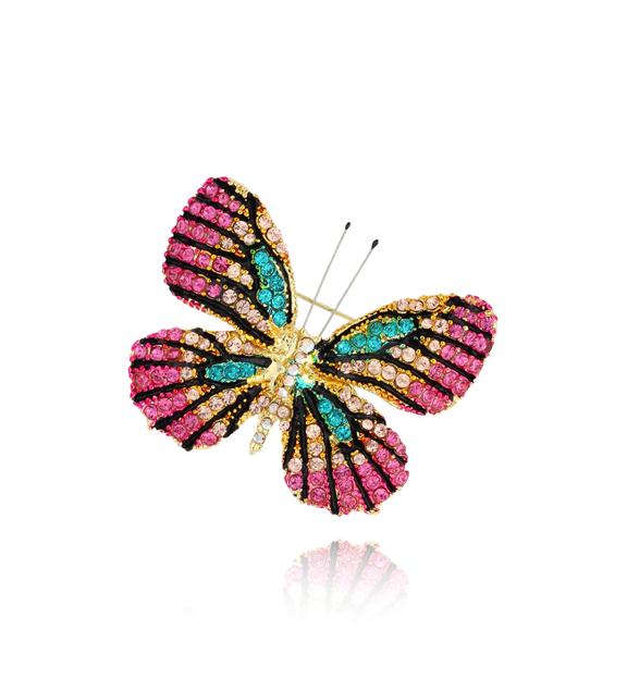 Broszka z kolorowym motylem Papillon BRPI0012