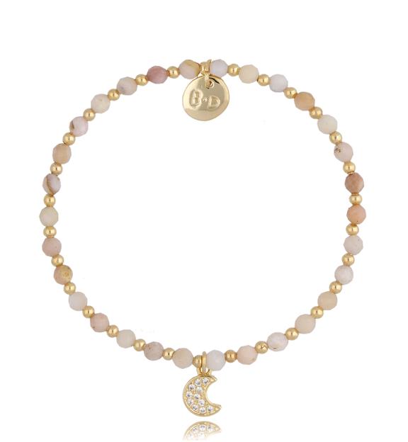Bransoletka z różowymi opalami i księżycem Desert Rose BTW0806