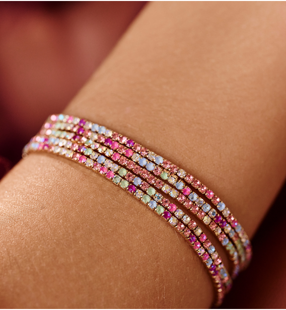 Bransoletka z różowymi kryształkami Luminous Crystal BSC2041