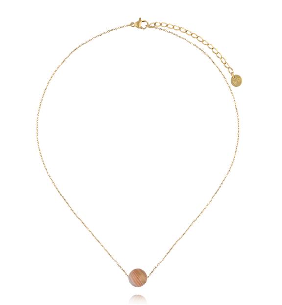 Naszyjnik z agatem na delikatnym złotym łańcuszku NLB0405