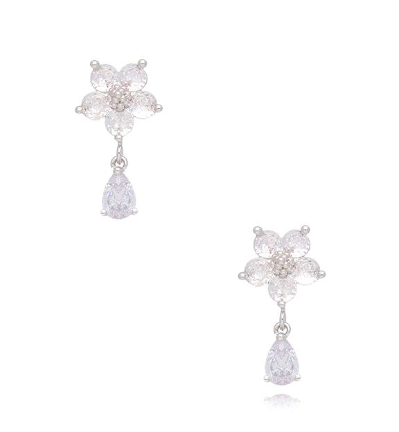 Kolczyki kwiatki z transparentnymi kryształkami Instyle KSS1450