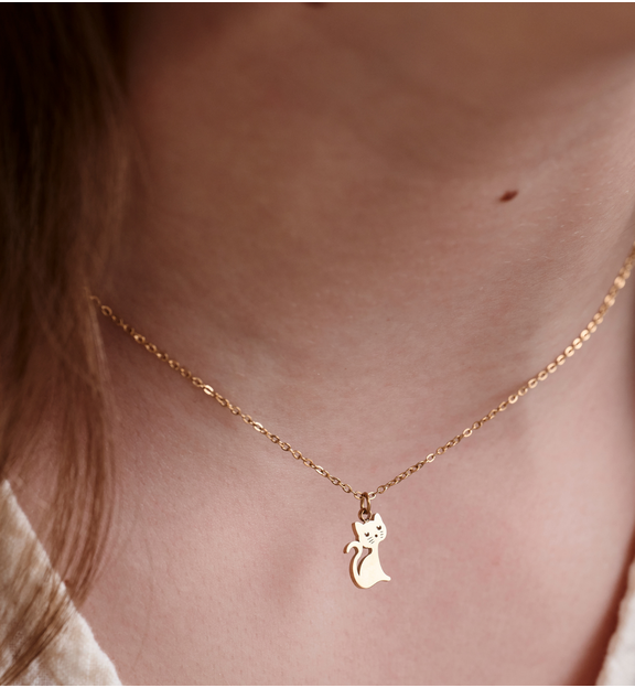 Naszyjnik z kotkiem złoty dla córki NSY0784