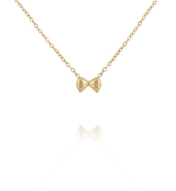 Naszyjnik z kokardką złoty NSY0789