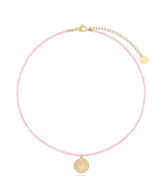 Naszyjnik z różowymi opalami i zawieszką Peach Dust NTW1059