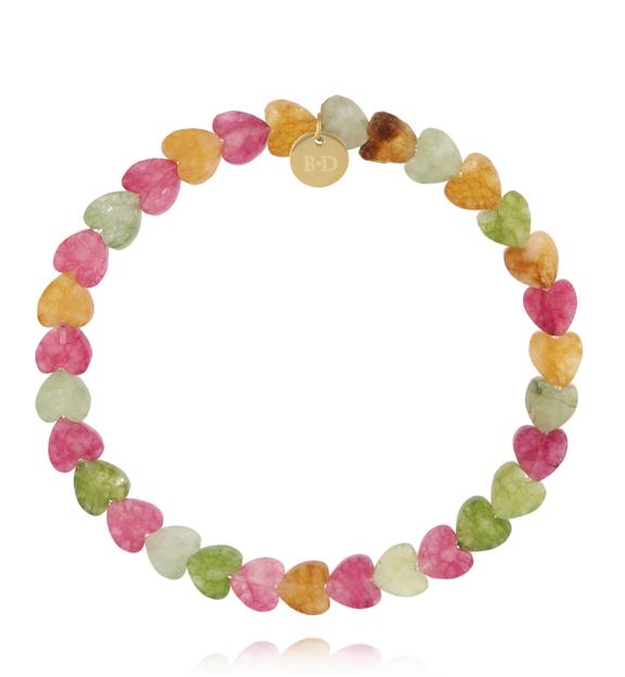 Zestaw bransoletek z kamieni naturalnych w kształcie serc ZN0157