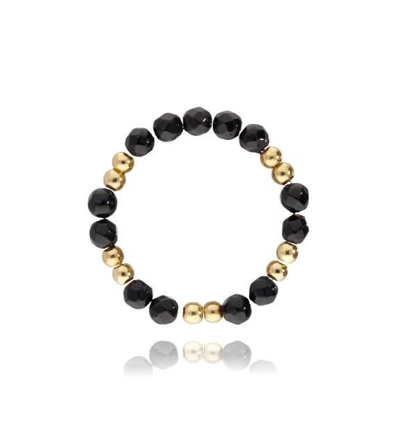 Pierścionek elastyczny z agatami PSC0135