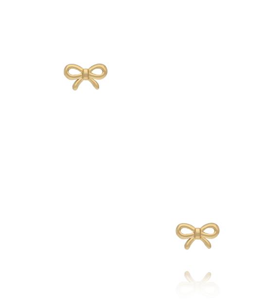 Kolczyki wkrętki w kształcie delikatnej kokardki złote KSY0630