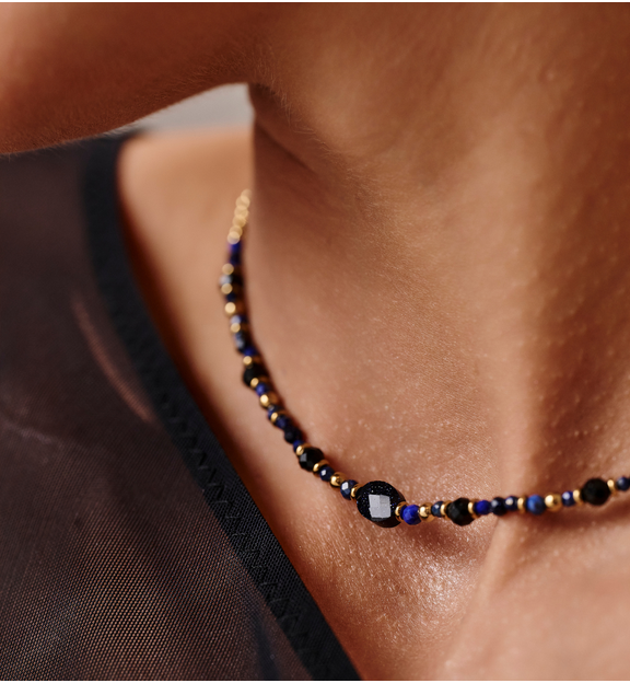 Naszyjnik z Nocą Kairu i lapisem lazuli NTW1547