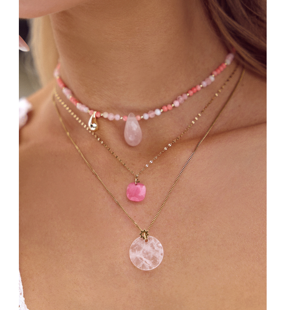 Naszyjnik z  jadeitem fuksjowym Island Elegance NPA1230