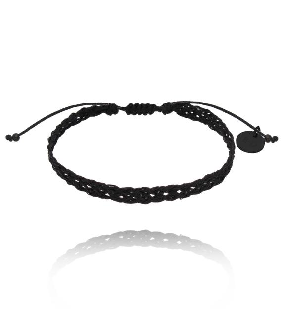 Bransoletka czarna pleciona Braided BSC1886
