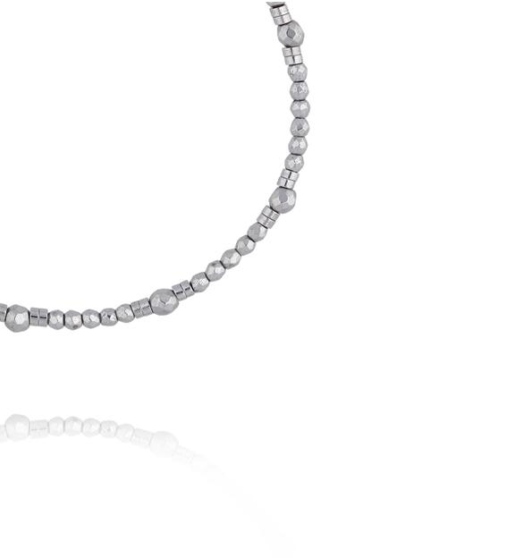 Bransoletka z hematytami srebrna BTW3639