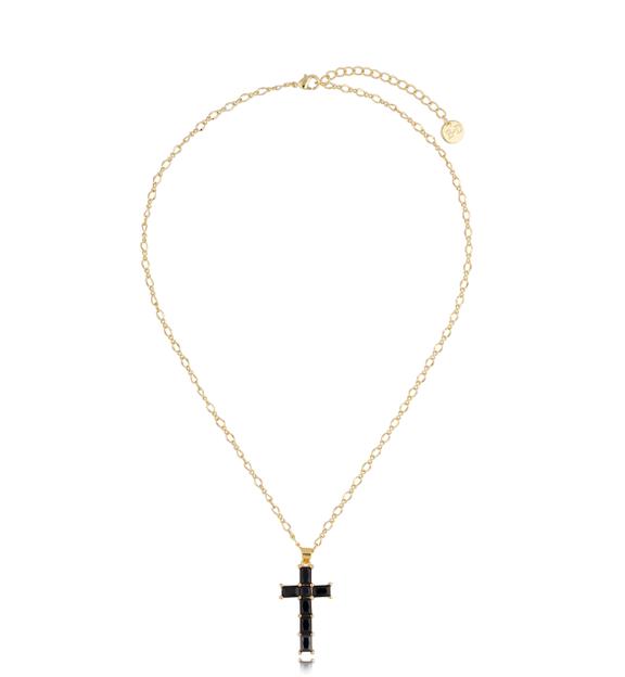 Naszyjnik z czarnym krzyżykiem Madeline NRG0450