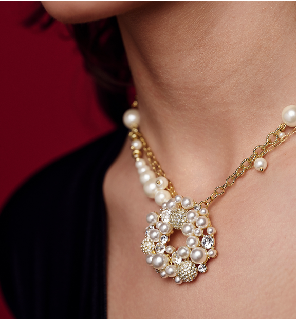 Naszyjnik z perłami i zawieszką NPE0307