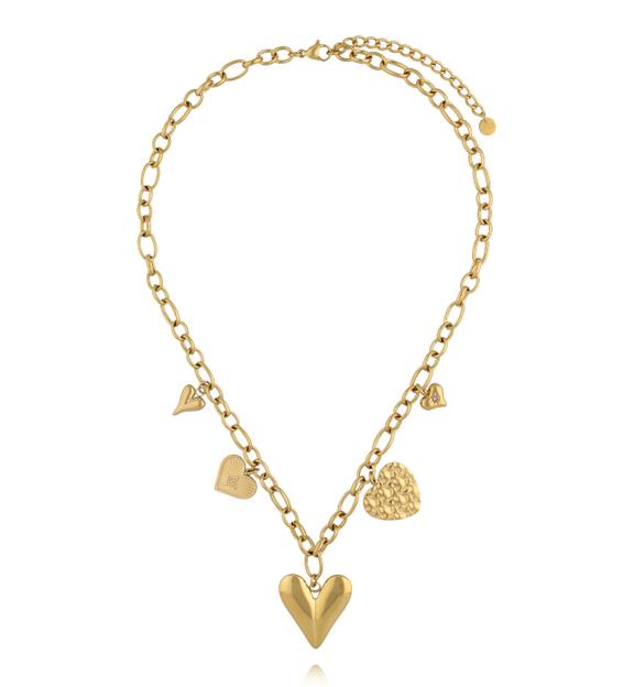 Naszyjnik złoty z sercami NEA0041