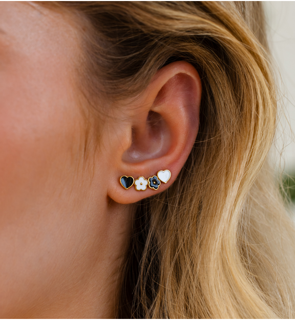 Kolczyk piercing białe serce KSA2418