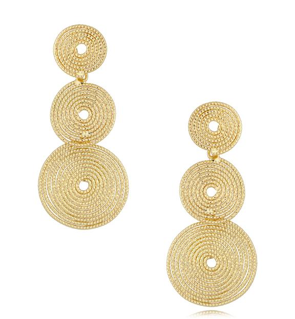 Kolczyki złote koła potrójne Let Me Shine KRG0887