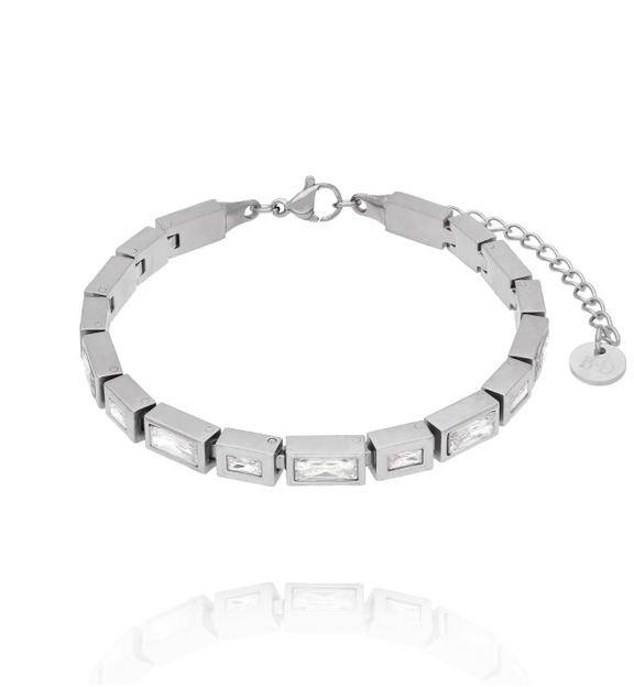 Bransoletka Art Deco z Cyrkoniami – srebrna BSY0697