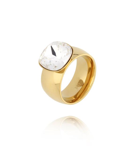 Pierścionek złoty z kryształem Glisser PSA0862