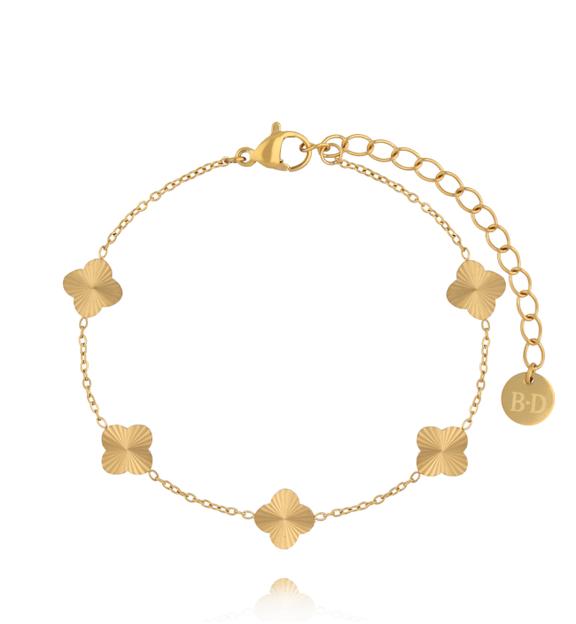 Bransoletka z motywem złotych koniczynek BSY0602