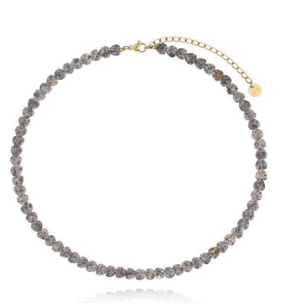 Naszyjnik z szarego jadeitu – serca NTW1651