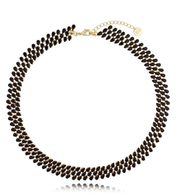 Naszyjnik z kryształami czarnymi Truly NS0061