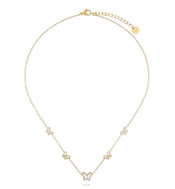 Naszyjnik z motylkami złoty NSY0890