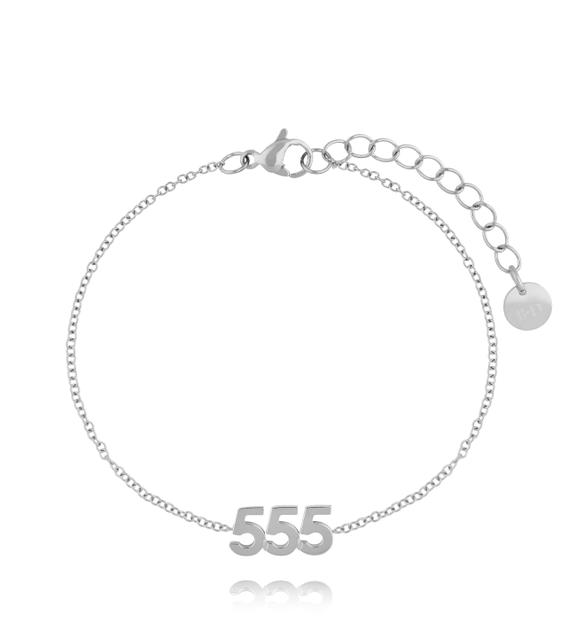 Bransoletka z anielską liczbą 555 srebrna BSA0866