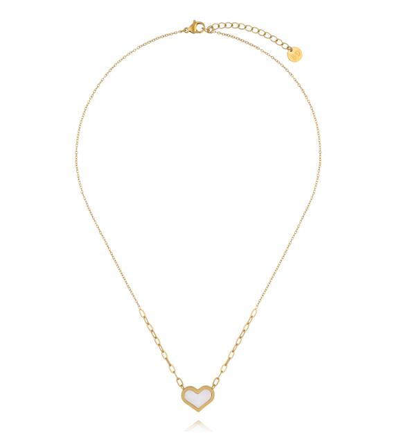 Naszyjnik z sercem z masą perłową NSY0880