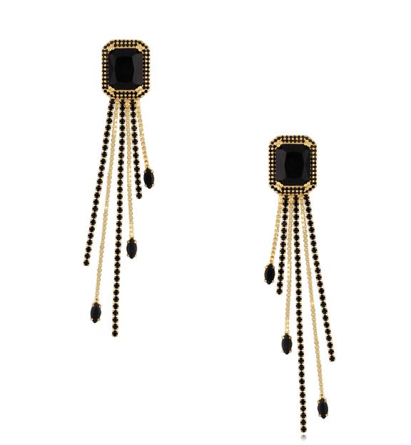 Kolczyki czarne z kryształkami Majestic KSS1338